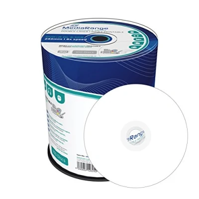 Obrázek MediaRange DVD+R Double Layer 8.5Gb240Min 8 fache Schreibgeschwindigkeit, vollflächig bedruckbar, 100er Cakebox