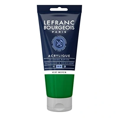 Obrázek Lefranc Bourgeois 300392 Fine akrylová barva zelená střední, tuba 80 ml, krémová na vodní bázi, rychleschnoucí, stálá světle, voděodolná