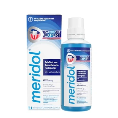 Obrázek meridol Výplach úst Parodont Expert 400 ml antibakteriální účinek, pomáhá posílit odolnost dásní proti příčině krvácení dásní, periodontitidy a regresu