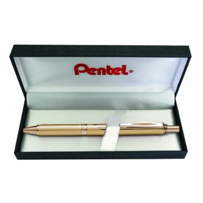 Obrázek Pentel BL407X BOX EnerGel Liquid gelový váleček Sterling s celoplošným zlatým pouzdrem, tloušťka linky 0,35 mm, průměr kuličky 0,7 černý, 1 kus (balení ks)