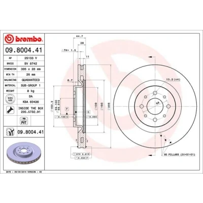 Obrázek Brzdový kotouč BREMBO 09.8004.41