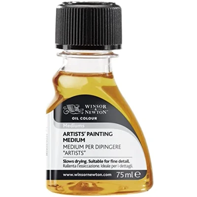 Obrázek Winsor &amp; Newton 3021734 prostředek na olejomalbu, umělecké malířské prostředky z náhražky lněného oleje a terpentýnu, zředí konzistenci barvy zlepšuje tekutost průhlednost 75 ml láhev