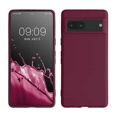 Obrázek kwmobile pouzdro kompatibilní s Google Pixel 7 měkké TPU silikonové vhodné pro bezdrátové nabíjení bordó fialové