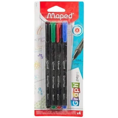 Obrázek Maped M749144 Fineliner Graph Peps, Metallspitze 0.4 mm, 4er Packung