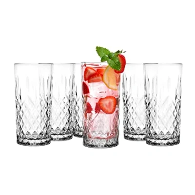 Obrázek Glasmark Krosno Sklenice na vodu pití Sada Longdrink koktejl gin voda Koktejlové sklenice, vhodné do myčky nádobí transparentní s křišťálovým efektem 6