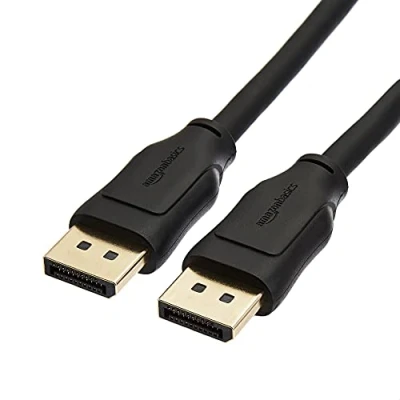 Obrázek Amazon Basics 8K DisplayPort na 1. 4 kabel s rozlišením videa 4K při 120 Hz, 60 podpora HDR, 3 m, černý