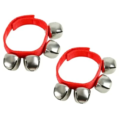 Obrázek A Star Wrist Jingle Sleigh Bells mit Nylonband Paar Rot