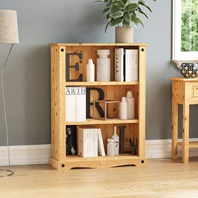 Obrázek Home Discount Corona knihovna malé, solidní borovice, navoskovaný