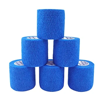 Obrázek COMOmed samolepicí obvaz elastický na zápěstí bandáž náplast role psí bandáže zvířecí modrá 5 cm X 6 pásků
