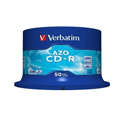 Obrázek Verbatim CD R AZO Crystal 700 MB, balení po 50 kusech vřeteno, polotovary CD, 52násobná rychlost hoření s dlouhou životností, prázdné audio polotovar, pro fotografie a videa &amp; dokumenty
