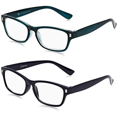 Obrázek OPULIZE The Reading Glasses Company Die Lesebrille Unternehmen Leser Wert 2er Pack Herren Frauen RR77 3Q +3, 50, dunkelblau/aquamarin, 2 Stück
