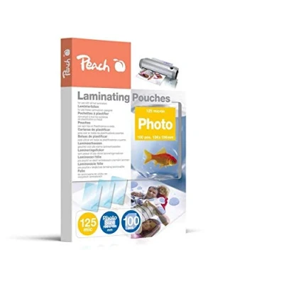 Obrázek Peach Laminovací fólie 106 x 156 mm foto 125 mic 100 kapes lesklé kompatibilní S laminovacími zařízeními všech značkových výrobců PP525 19