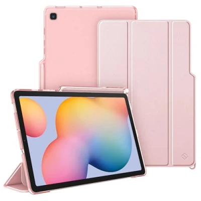 Obrázek Fintie pouzdro pro Samsung Galaxy Tab S6 Lite 10,4 palců 2024/2022/2020 tablet Slim ochranné s průhledným zadním krytem a funkcí Auto Sleep / Probuzení, růžové zlato