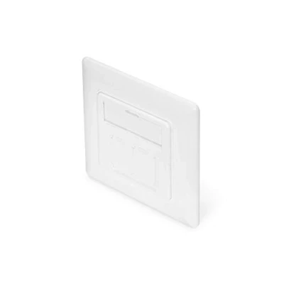 Obrázek DIGITUS Připojovací krabice pro Keystone modul 2 porty 45 zahnutý design s krytem proti prachu bílá