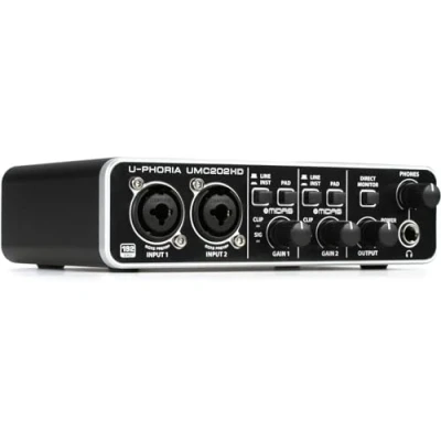 Obrázek Behringer U Phoria UMC202HD audiofily 2 x 2, 24 bit/192 kHz USB audio rozhraní s předzesilovači mikrofonu Midas