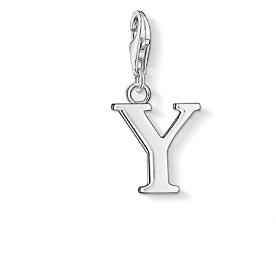 Obrázek Thomas Sabo Dámský přívěsek Charm M písmeno Club 925 Sterlingové stříbro 0187 001 12, stříbro, Perla