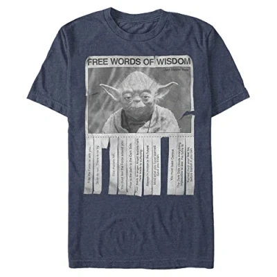 Obrázek Star Wars Pánské tričko slova moudrosti, Vintage Heather Navy