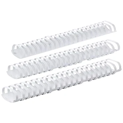 Obrázek GBC 4028207 plastová vazba (21 kroužků, 450 listů, A4,51 mm), 50 kusů bílá