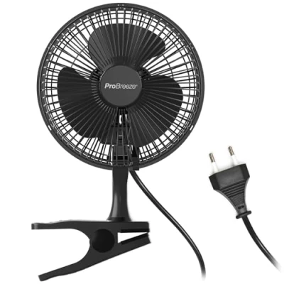 Obrázek pro Breeze Mini ventilátor s klipem, průměr 20 cm, 2 rychlostní stupně, stabilní klip tichý ventilátor, ideální jako stolní na psacím stole, Growbox, doma v ložnici