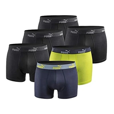 Obrázek PUMA Boxerky balení po 6 ks pánské Basic Black Limited Edition, blue lime new