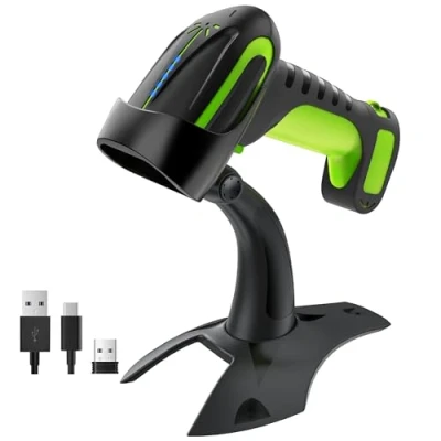 Obrázek Tera Pro 3 v 1 Extreme výkon čtečka čárových kódů bezdrátový 1D 2D QR Bluetooth 2,4G &amp; propojený USB C průmyslový čárový kód skener 2500 mAh Excelentní odolnost proti pádu se stojanem