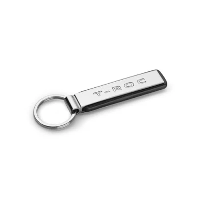Obrázek Volkswagen 2GA087010 přívěsek na klíče Keyring kovový stříbrný/černý, s nápisem T Roc, stříbrná, Moderní