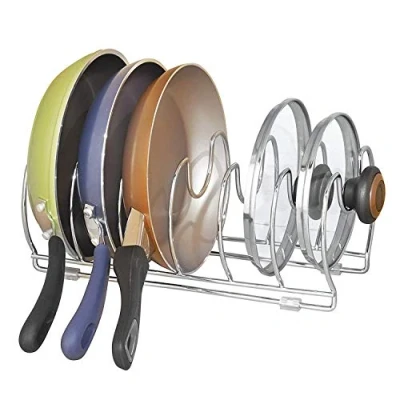 Obrázek iDesign 48680EU Classico organizér na kuchyňskou skříňku pro pánve 30 cm, chrom, Steel, Chrome, 33,5 x 16,1 13,13 cm