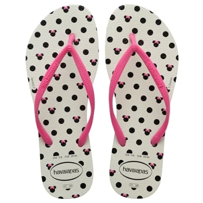Obrázek Havaianas Damen Slim Disney Flipflop, Weiß Rosa Flux