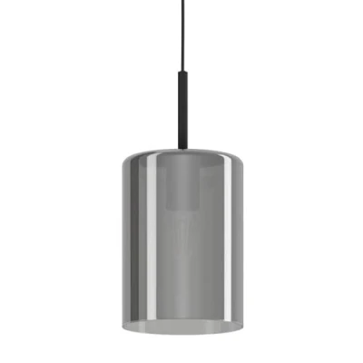 Obrázek EGLO závěsné svítidlo Cadaques 1, závěsná lampa s 1 žárovkou, elegantní, z oceli ve stříbrné barvě a kouřové sklo, na jídelní stůl, do obývacího pokoje objímkou