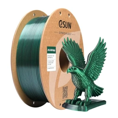 Obrázek eSUN Silk Dual Color PLA Filament 1,75 mm, Co Extrusion Magic vlákno pro 3D tisk, střídavý barevný průběh 1 kg cívka (2,2 LBS) tiskárnu, hedvábná černá, zelená