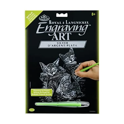 Obrázek Royal &amp; Langnickel SILF13 Engraving art/škrábance, DIN A4, kočka a kočičky, stříbrná