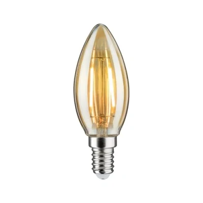 Obrázek Paulmann 28524 LED žárovka Vintage svíčka 2W Retro světelný zdroj žhavicí vlákno E14 Filament zlato 1700 K zlaté světlo 160 lm
