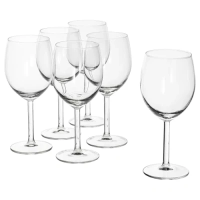 Obrázek IKEA SVALKA Sklenice na červené víno z čirého skla; (30 cl); 6 kusů