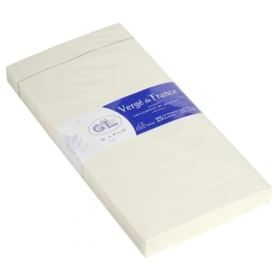 Obrázek G.Lalo Lalo 22700L obálky Vergé de France (perfektní pro Vaše pozvánky, DL, 11 x 22 cm, 25 obálek) bílé
