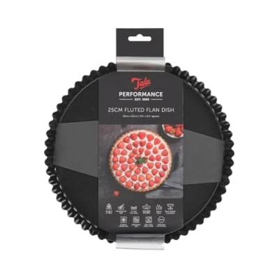 Obrázek Tala Performance dortová forma, průměr 25 cm, zvlněná, karbonová ocel profesionální tloušťky s nepřilnavým povrchem z eclipse, volné dno, perfektní na sladké nebo koláče, flanely, quiches