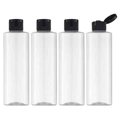 Obrázek Toureal Sada 250 ml cestovních lahví s výklopným víčkem (4 kusy) Prázdné plastové láhve, plnicí lahve pro kosmetiku trychtýřem (průhledné)