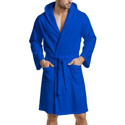 Obrázek PETTI Artigiani Italiani Župan z mikrovlákna, župan pánský, pánský župan, mikrovlákna dámský, Electric Blue, XXXXL, 100% mikrovlákno