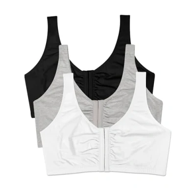 Obrázek Fruit of the Loom Women&#039; s přední Close Sports Bra, Black/White/Heather Grey, 38