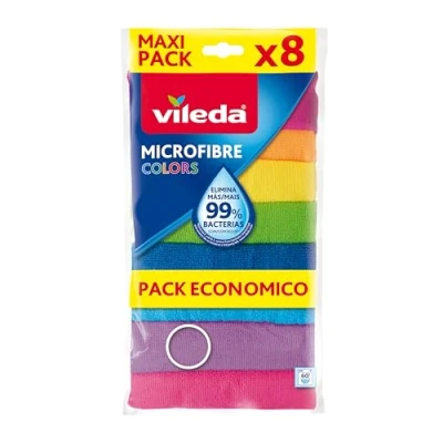 Obrázek Víceúčelové utěrky z mikrovlákna Vileda Barvy Vícevrstvé mikrovlákno, vícebarevné, balení po 8 kusech