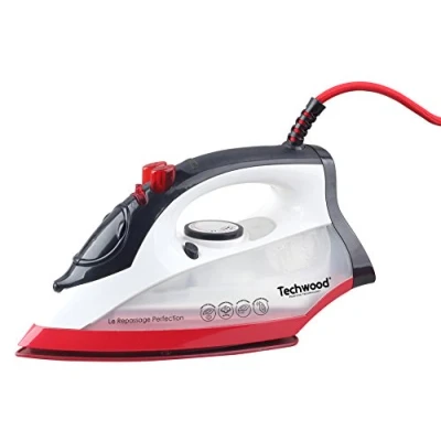 Obrázek Techwood TFV 2405C Bügeleisen, Keramik, Schwarz, Weiß/Rot
