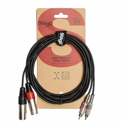 Obrázek Stagg STC3CMXM kabel řady S, dvojitý konektor RCA na XLR konektor, 3 m