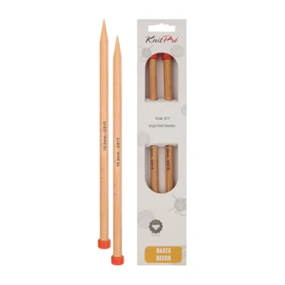 Obrázek KnitPro K35212 Jackenstricknadeln, Wood, Braun, 10mm x 25cm, 2