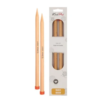 Obrázek KnitPro K35288 jehlice na bundu, Wood, béžová, 12 mm, 2