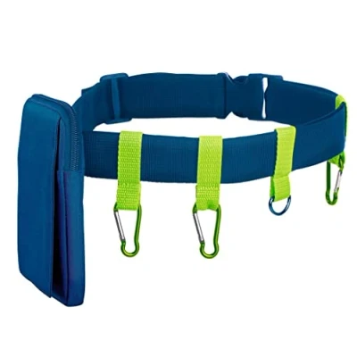Obrázek Moses Outdoor Gürtel Expedition Natur Pásek s kapsou a karabinami, perfektní pro kempování taška na opasek kapesní svítilna, kompas &amp; co, modrá, univerzální