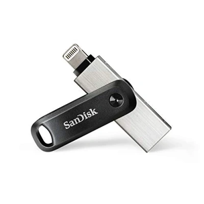 Obrázek SanDisk iXpand Go flash mechanika paměť pro iPhone 256 GB (kompatibilní s iPad, automatické zálohování, funkce přívěsku na klíče, USB 3.0, aplikace App)