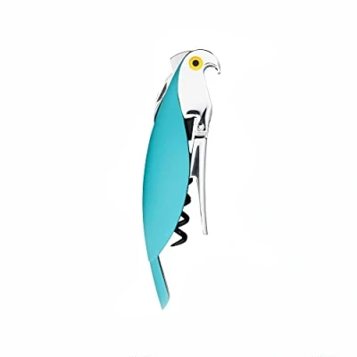 Obrázek Alessi &quot;Parrot&quot; someliérská vývrtka z litého hliníku a PC, modrá, 30 x 8 12 cm