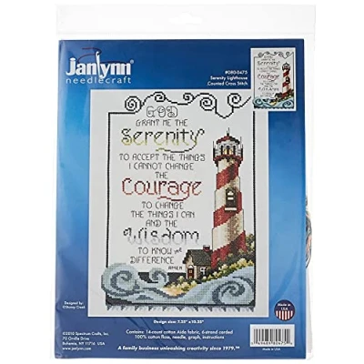 Obrázek Janlynn, Serenity Leuchtturm Kreuzstich Set