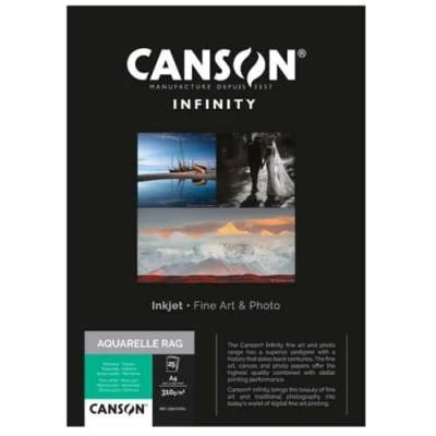 Obrázek CANSON Infinity InkJet FineArt Fotopapír ARCHES AQUARELLE RAG A3 25 listů 310 g/m2, 29,7 x 42 cm
