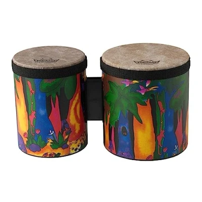 Obrázek Remo KD 5400 01 Kids Percussion Bongo 5 palců a (6 palců) x (6,5 Rain Forest Design (barevně tříděný)