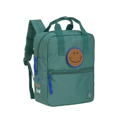 Obrázek LÄSSIG Dětský batoh s hrudním popruhem Taška do školky mateřské školy 28 cm, 7 litrů, 3 roky/Mini Square Backpack, Tmavě zelená,